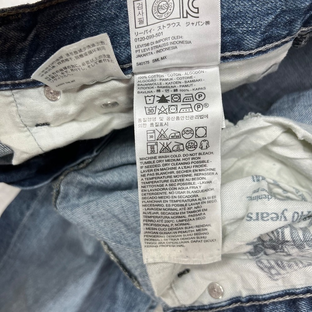 Levi's Straight Jeans Men's Blue Denim Mid Rise Pockets Classic Zip Fly - 38X30 - Picture 14 of 15